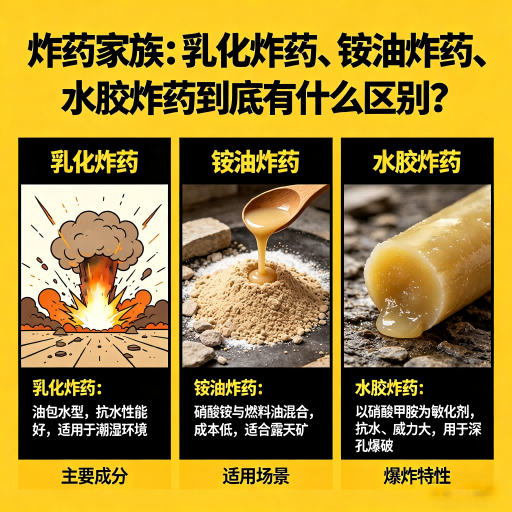 延安炸药家族：乳化炸药、铵油炸药、水胶炸药到底有什么区别？
